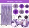 Purple Birthday Party Decorations for Women Girls with Butterfly Hanging Garland,Happy Birthday Banner,Curtains,Circle Dots Garland,Hanging Paper Fans,Butterfly Cake Topper Birthday for Her